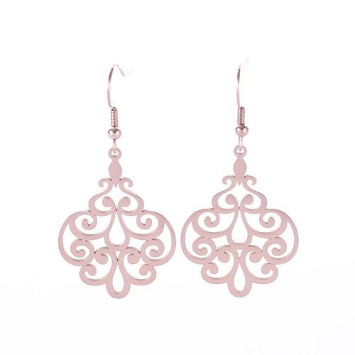 Boucles D'oreilles Pendantes En Acier Inoxydable, Vintage, Couleur Or Rose, Noir, Pendentif, Bijoux Cadeau