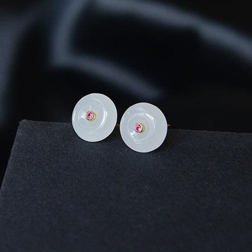 Boucles D'oreilles En Zircon Naturel Hetian, Nouveau Design Indépendant, Bijoux En Argent Simples Et Mignons Pour Filles, 2021