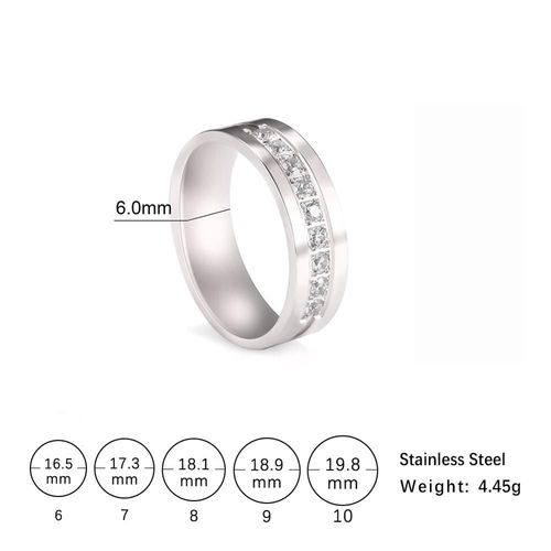 Bagues En Acier Inoxydable Pour Femmes, Couleur Argent, Rose, Or, Zircon Clair, À La Mode, Bijoux Cadeau 17 18 19mm
