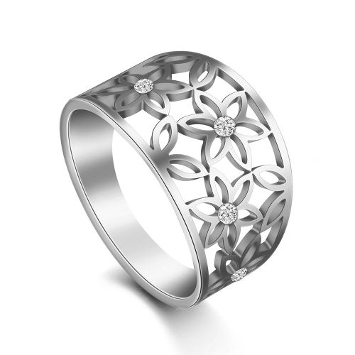 Bague En Zircon Pour Femmes, Anneau De Doigt En Zircon, Couleur Or Rose, Joli Cadeau, Idée Fleur De Vie, Fantaisie