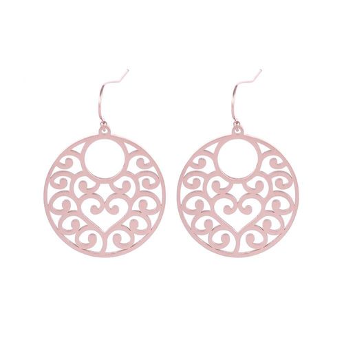 Boucles D'oreilles Filigree, Grande Taille, En Acier Inoxydable, Style Bohémien, Rose, Doré, Noir, Vintage, Pendentif Ethnique, Cadeau, Cadeau Pour Filles