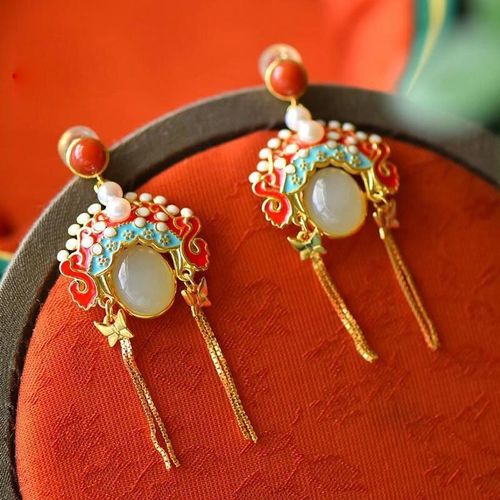 Boucles D'oreilles En Or Incrusté Ovale Naturel Hetian Yunan Rouge Tourmaline Perle Exquise Luxe Filles Bijoux En Argent