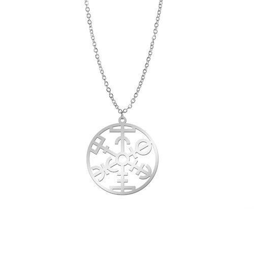 Myshape Collier En Acier Inoxydable, Fleur De Vie De Rêve Pour Femmes Et Hommes, Protection Contre Les Souhaits, Amulette Talisman, Vintage, Bijoux De Vinking
