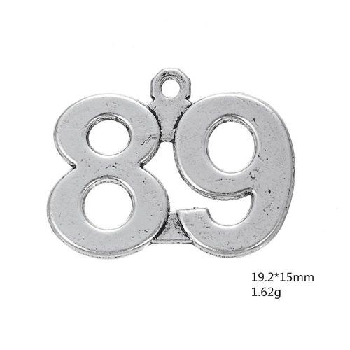 Bracelet À Numéro Plaqué Argent Antique, 20 Pièces, 2d Pour Bijoux Flottants 89 90 91 92 93 94 95 96 97 98 99 100