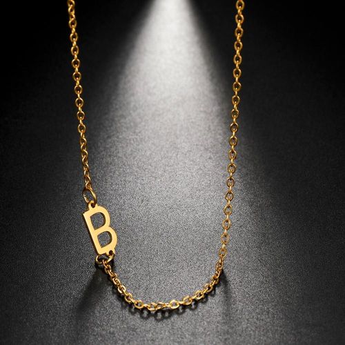Collier Avec Lettres Initiales En Acier Inoxydable Pour Femmes, Pendentif Alphabet, Couleur Or, Bijoux Pour Femmes