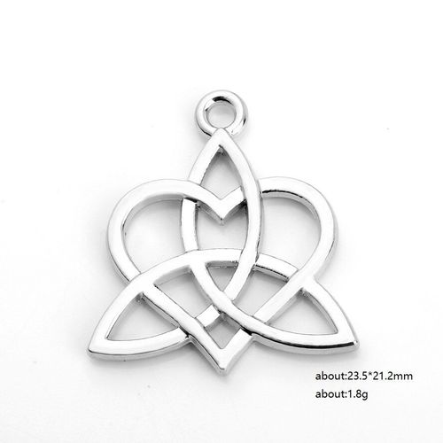 Breloques Triqesta My Shape, 30 Pièces, Pour La Fabrication De Bijoux, N¿Ud Religieux, Forme D'amour, Placage De Métal Rhodium Pour Bijoux, Collier, Bracelet