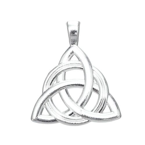 Pendentif En Forme De Triangle, 5 Pièces, N¿Ud, Breloque Religieux, Plaqué Rhodium, Adapté Pour Collier Et Bracelet, Fabrication De Bijoux Diy