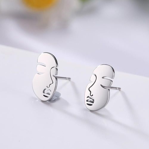 Boucles D'oreilles En Forme De Masque Africain, En Acier Inoxydable, En Argent, Doré, Noir, Figurine Miniature, Cadeau