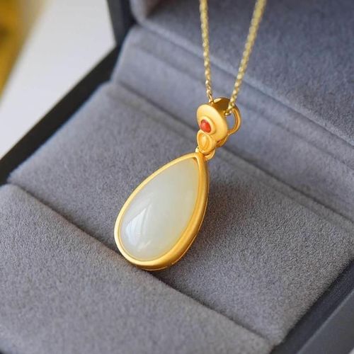 Pendentif En Forme De Goutte D'eau En Jade Blanc Naturel Hetian, Petit Design, Charme Exquis, Luxe Élégant, Cadeau De Noël Pour Femmes
