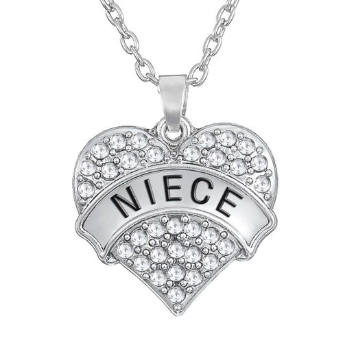 Ensemble De 2 Pendentifs En Cristal En Forme De Grand C¿Ur, Pour Nièce Et Tante, Collier Plaqué Argent, Bijoux À La Mode Pour Femmes