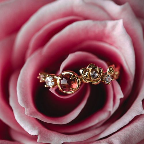 Bague En Grenat Rose Originale Pour Femme, Anneau Ajustable, Style Chinois, Rétro, Léger, Élégant, Luxe, Breloque