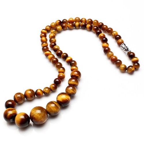 Collier En Jade Avec Perles En Pierre D'oeil De Tigre Naturelle, Bijoux Fins Pour Femmes