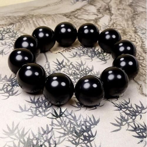 Bracelet En Obsidienne Naturelle Pour Hommes Et Femmes, Bijoux De Bouddha, Boutique