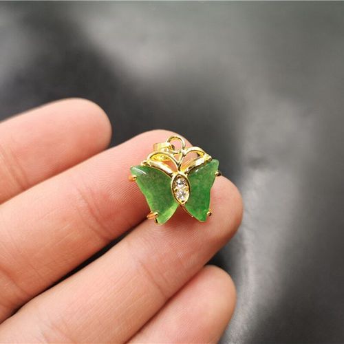 Pendentif En Jade Naturel Malais Avec Croix Papillon, Argent, 925, Bijoux Porte-Bonheur, Exorcisse, Mauvais Esprits, Amulette, Bijoux Fins