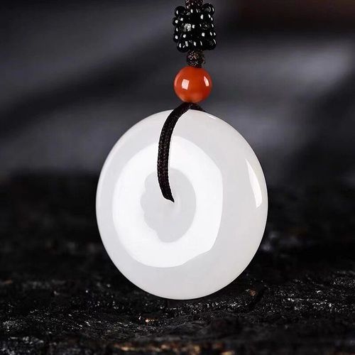 Pendentif En Jade Avec Boucle Porte-Bonheur, Amulette De Bon Augure, Bijoux Fins