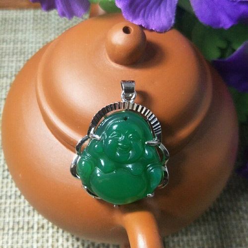 Collier En Agate Naturelle Incrustée De Calcédoine S925, Argent Bouddhiste, Bijoux Fins, Pendentif En Agate Rose Et Verte, Cadeau De Noël
