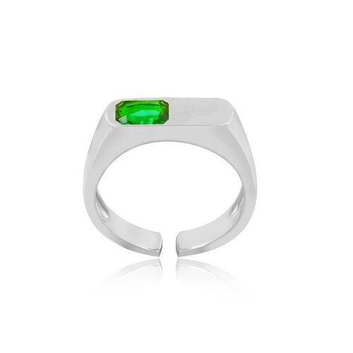 Bague Ovale En Argent Incrustée De Pierres Précieuses Bleues, Vertes Et Roses Pour Hommes Et Femmes, Bijoux De Luxe Frais Et Légers, Design Original