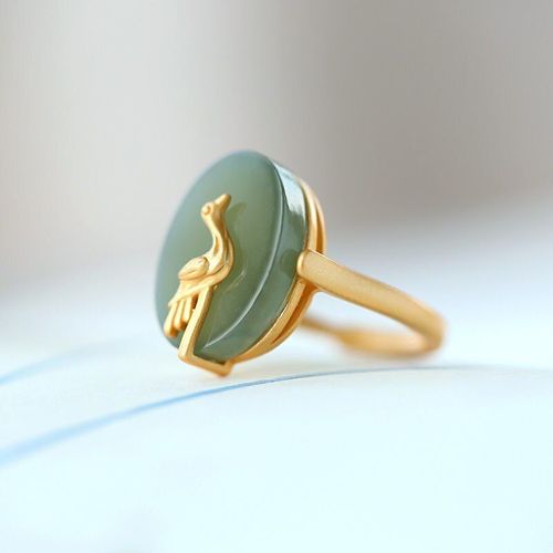 Bague De Styliste En Argent Incrusté De Jade Hetian Naturel, Anneau Ajustable, Ouvert, Simple, Rétro, Bijoux Pour Hommes Et Femmes