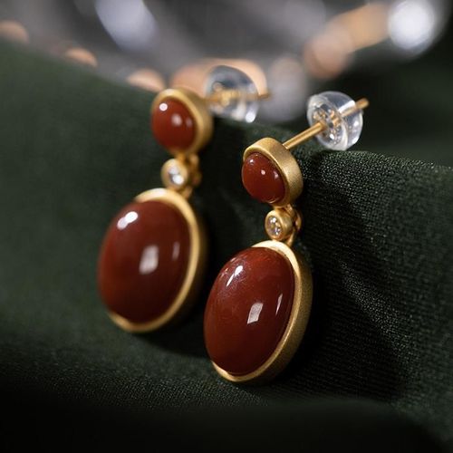Boucles D'oreilles En Tourmaline Rouge Hetian Naturelle, Bijoux En Argent De Luxe Pour Femmes, Rétro, Style Palais, Plaqué Or, Artisanat Léger