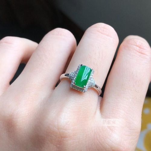 Bague Ouverte Géométrique En Calcédoine Verte Naturelle, Ajustable, Rétro-Lumière Chinoise, Breloque De Luxe, Bijoux En Argent Pour Femmes