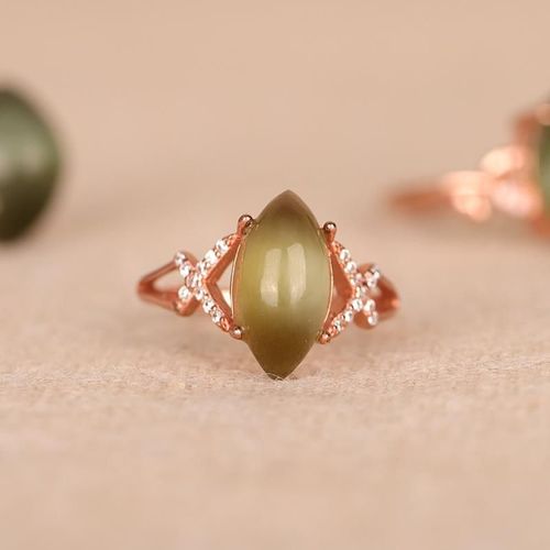Bague Ajustable En Forme D'oeil De Cheval Pour Femme, Jaspe Hetian Naturel, Breloque Chinoise Rétro De Marque, Bijoux En Argent