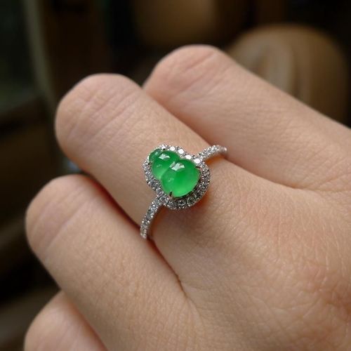 Gourde En Calcédoine Verte Naturelle, Diamant De Luxe, Bague Ajustable, Breloque Rétro Chinoise, Bijoux En Argent De Marque Pour Femmes