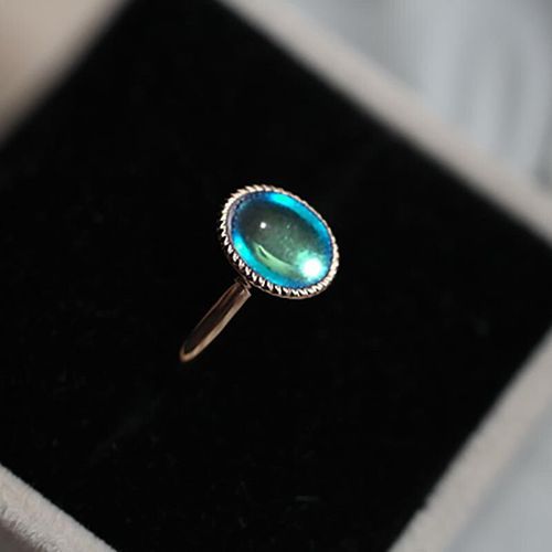 Bague En Pierre De Lune Ovale Pour Femmes, Artisanat Original, Ouverture Ajustable, Breloque Bohème, Marque De Bijoux En Argent