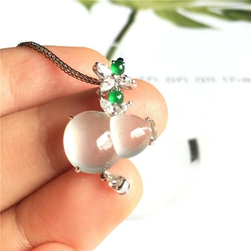 Pendentif Gourde En Verre De Glace Blanc Pour Femmes, Collier, Style Chinois, Breloque Fraîche Et Élégante, Bijoux En Argent
