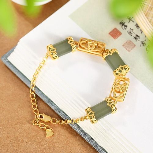 Bracelet En Saphir Naturel Hetian Incrusté, Original, Style Chinois, Exquis Et Élégant, Bijoux En Argent Pour Femmes