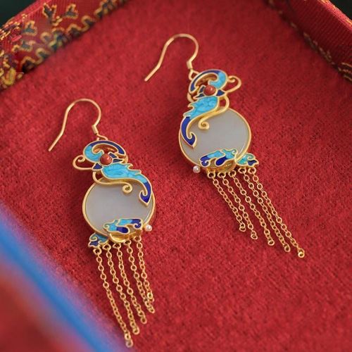 Boucles D'oreilles À Pampilles Papillon Hetian Bleu Jade, Original, Rétro, Style Chinois Exquis, Bijoux En Argent Pour Dames, Nouvelle Collection