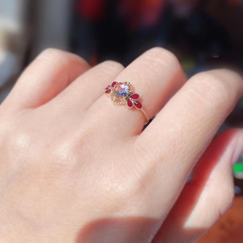 Bague En Porcelaine Pour Femme, Anneau De Luxe, Fait À La Main, Émail, Améthyste, Ouverture Réglable, Fleur De Vigne, Bijoux En Argent, Nouveau Design