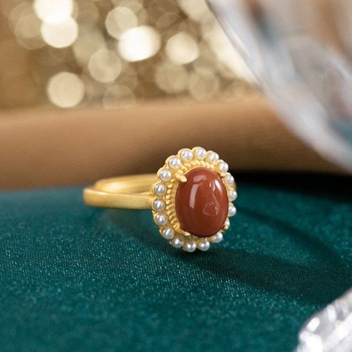 Bague En Argent Sterling 925 Incrustée De Pierres Précieuses D'agate Rouge Du Sud, Bijoux Fins De Luxe, Nouvelle Collection, K0057, Boutique