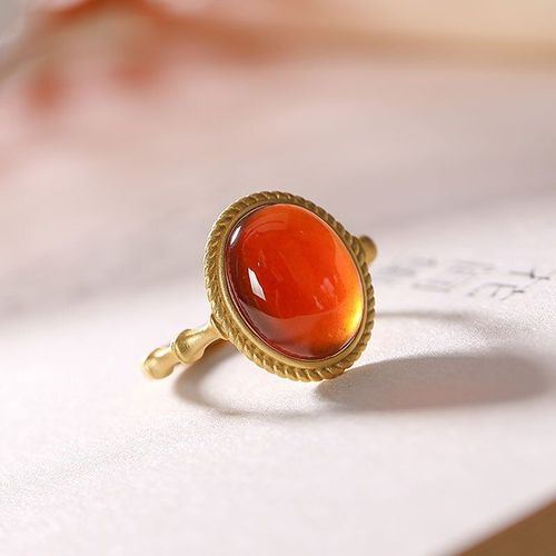 Bagues En Argent Sterling S925 Incrustées De Grenat Naturel Doré Pour Femmes, Doux Et Élégant, Bagues D'ouverture Réglables, Bijoux Fins K0107