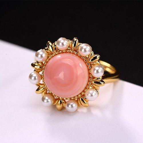 Bague Classique En Argent Sterling S925 Avec Perle Incrustée Pour Femmes, Coquille Rose, Anneaux D'ouverture Ajustables, Bijoux Fins, K0131