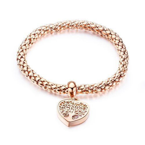 Bracelet En Acier Titane Ajouré Pour Petite Amie, Bijoux, Breloques, Cadeau Pour Amoureux, C¿Ur, Arbre De Vie, Bijoux De Mariage C0003