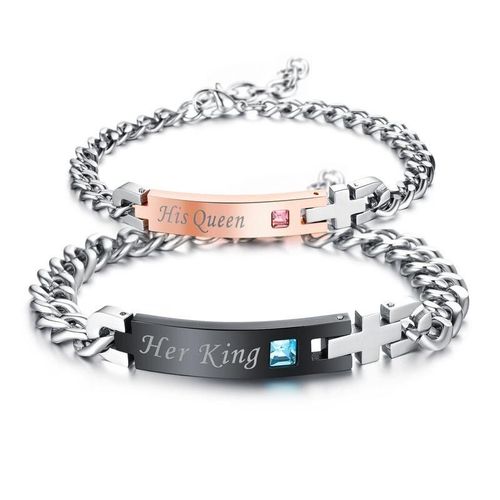 Bracelets En Titane Et Acier, Nouveaux Amoureux, Hommes Et Femmes, Étudiants, Avec Cadeau De Saint Valentin, Bijoux À La Mode C0002