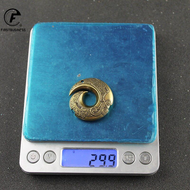 Pendentif Porte-Bonheur En Laiton Massif Pour Hommes Et Femmes, Couleur Or, Rond En Cuivre, Porte-Clés De Voiture, Cadeau