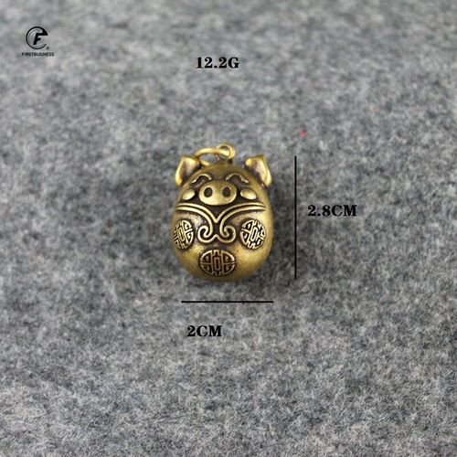 Jolie Petite Cloche De Cochon En Cuivre, Petits Ornements De Bureau, Décorations Feng Shui, Pendentifs Porte-Clés Rétro En Laiton, Décoration De Maison Pour Le Salon