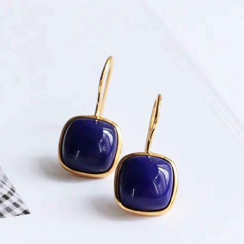 Boucles D'oreilles En Lapis Lazuli, Style Chinois Antique, Bijoux De Marque Pour Femmes