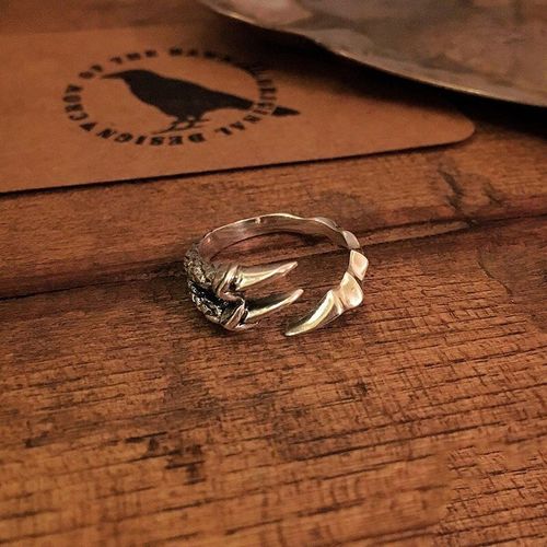 Bague Japonaise En Forme De Patte De Perroquet Noir, Tendance Rétro, Pour Hommes Et Femmes, Nouvelle Collection 2020