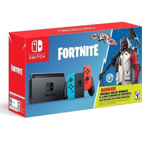 Nintendo Switch With Neon Blue And Neon Red Joy-Con - Fortnite - Double Helix Bundle - Console De Jeux - Full Hd