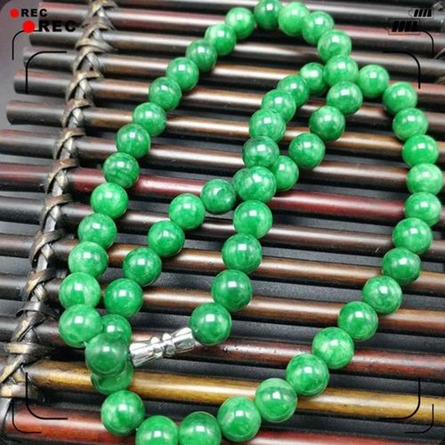 Collier En Jade Vert Véritable, 100% Perles Émeraude 8mm 10mm, Bijoux En Jade, Collier
