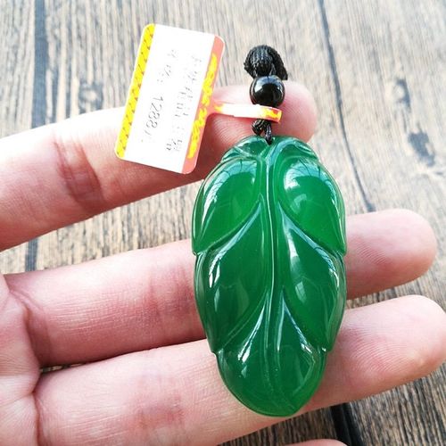 Pendentif En Jade Vert En Agate Naturelle, Pour Hommes Et Femmes, Bijoux En Feuilles