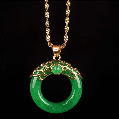 Pendentif En Jade Vert Naturel, Collier En Argent Sterling 925, Or Rose, Chaîne Supplémentaire, Bijoux En Jade