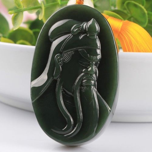 Collier En Jade Vert Hetian Naturel Pour Hommes Et Femmes, Pendentif De Marque, Bijoux En Jade Noir