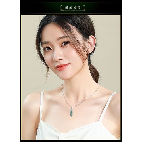 Pendentif En Jade Vert Naturel Pour Femme, Collier Avec Perle Incrustée En Argent 925, Haute Qualité
