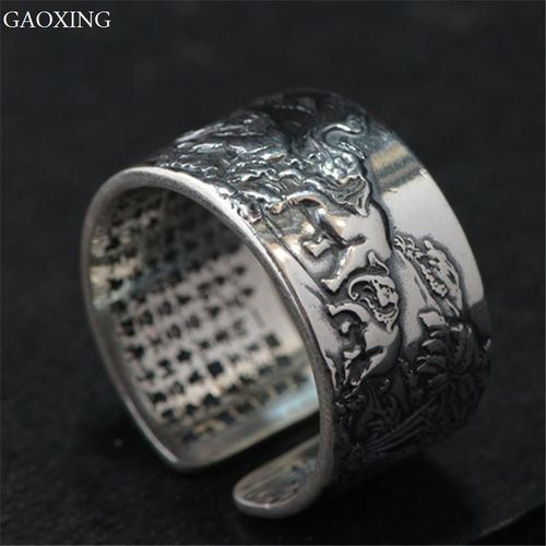 Bague En Argent Pur 990, Rétro Craft, C¿Ur Sutra, Version Large, Éléphant Féminin, Bague Ouverte De Bon Augure