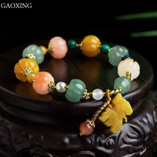 Bracelet Xinjiang En Jade De Soie Dorée Naturelle, Bracelet Haut De Gamme, Aventurine Topaze, Original, Rétro, Personnalité, Tissé, Pour Femmes