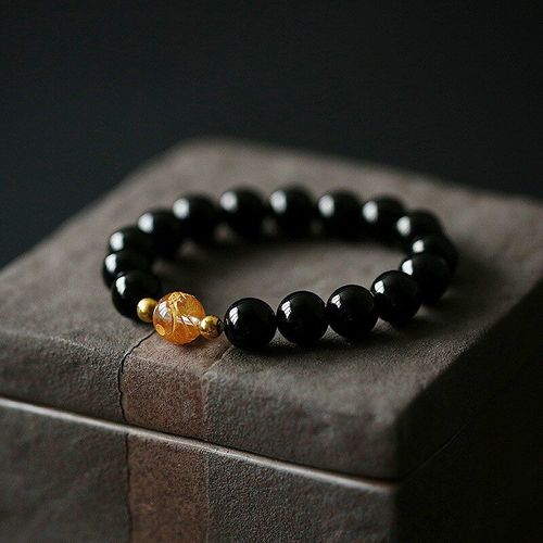 Bracelet En Obsidienne Naturelle Pour Homme Et Femme, Bijou En Cristal Blanc De 8 À 10mm, Porte-Bonheur, Cadeau D'anniversaire