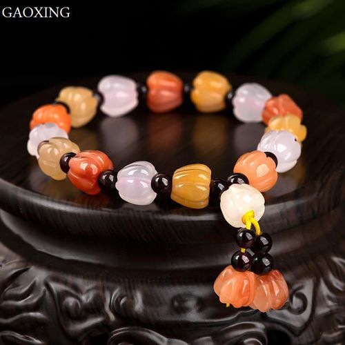 Bracelet En Jade Naturel Pour Femmes, Bijoux De Mode, En Soie Dorée, Topaze Gobi, Original, Personnalité
